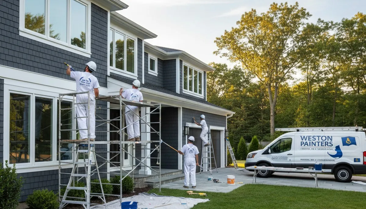 Professional house painting service in Wellesley, MA by local painters for exterior and interior homes